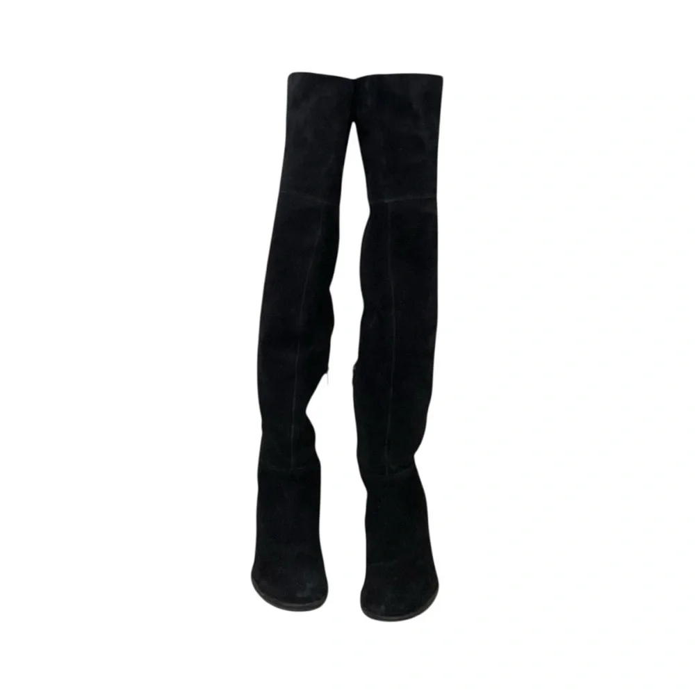 Steve Madden Orabela Black Suede Leather Over-the-Knee Boots